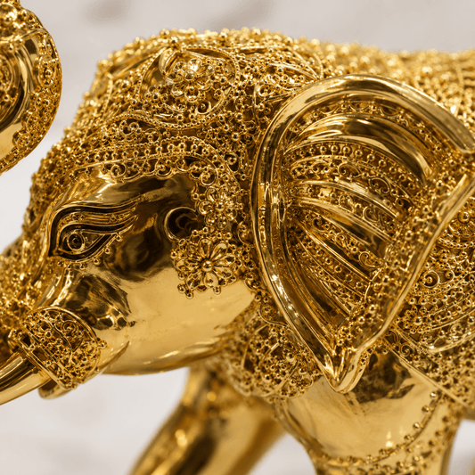 24K Gold Electroplated Vastu Elephant Idol