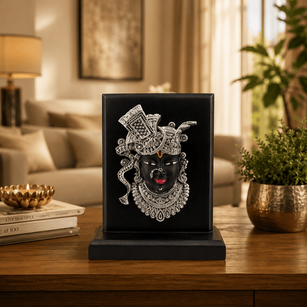 Shreenath Ji Silver MDF Resin Frame