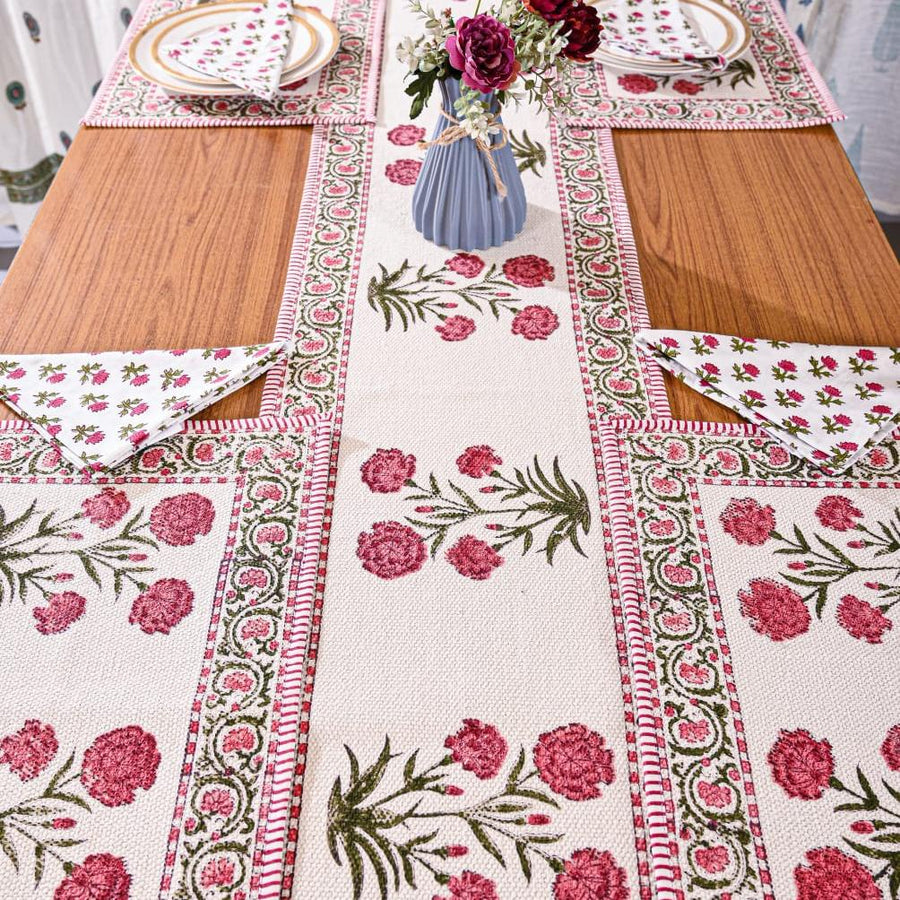 Dining Table Linen Set - Pink Blossom