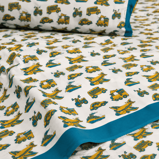 Premium Hand Block Printed Cotton Bedsheet Set - Printed Pattern