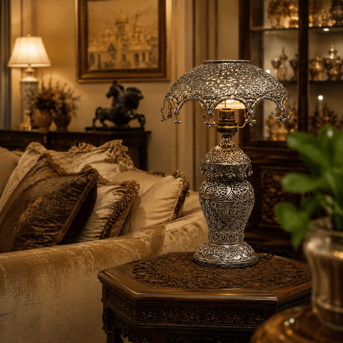 Handcrafted Heritage Metal Table Lamp