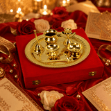 Piece Golden Pooja Thali Set (Brass & Stainless Steel Mix)-7