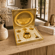 7-Piece Golden Laxmi-Ganesha Pooja Thali Set