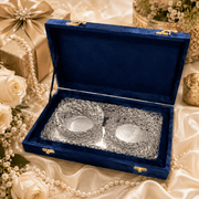 3-Piece Silver Crystal Bowl & Tray Gift Set