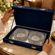 3-Piece Silver Crystal Bowl & Tray Gift Set