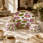 3-Piece Pichwai Lotus Design Dry Fruit Basket & Jar Set