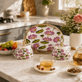 3-Piece Pichwai Lotus Design Dry Fruit Basket & Jar Set