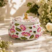 Pichwai Lotus Design Decorative Storage Jar