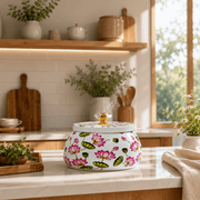 Pichwai Lotus Design Decorative Storage Jar