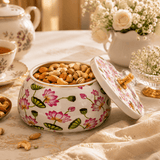 Pichwai Lotus Design Decorative Storage Jar