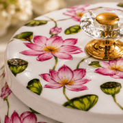 Pichwai Lotus Design Decorative Storage Jar