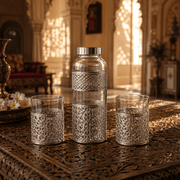 3-Piece Decorative Glass Water Bottle Gift Set