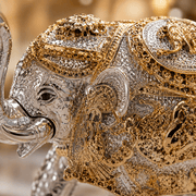 3-Inch 999 Silver & 24K Gold Covered Vastu Elephant with Tortoise (Pair)