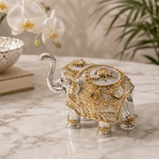 3-Inch 999 Silver & 24K Gold Covered Vastu Elephant with Tortoise (Pair)