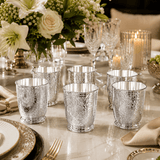 6-Piece Silver Plated Floral Engraved Glass Set