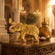 24K Gold Electroplated Vastu Elephant Idol