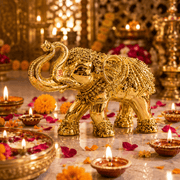 24K Gold Electroplated Vastu Elephant Idol