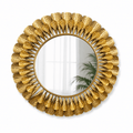 Golden Designer Round Wall Mirror