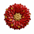 Red Floral Metal Wall Art with LED