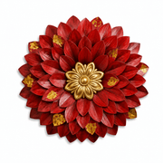 Red Floral Metal Wall Art with LED