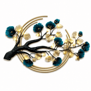 Green Floral Tree Branch Metal Wall Art with LED