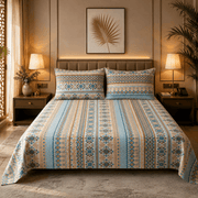 Premium Percale Cotton Fitted Bedsheet Set - Traditional Floral