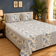Quilted Bed Cover Set - White Floral