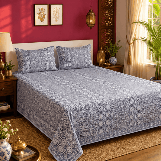 Quilted Bed Cover Set - Ivory Bloom