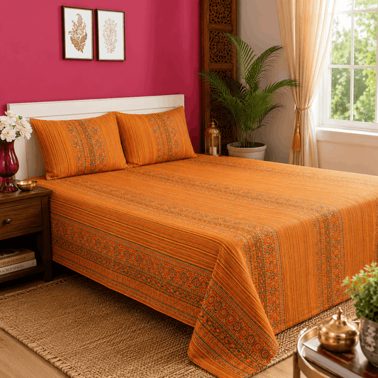 Quilted Bed Cover Set - Yellow Floral