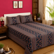 Quilted Bed Cover Set - Grey Vine