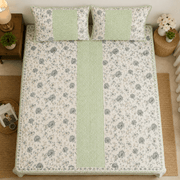 Quilted Bed Cover Set - Mustard Garden