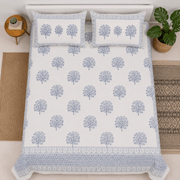 Quilted Bed Cover Set - Grey Floral