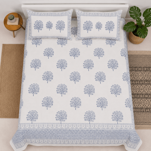 Quilted Bed Cover Set - Grey Floral