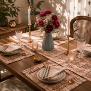 Dining Table Linen Set - Grey Geometric
