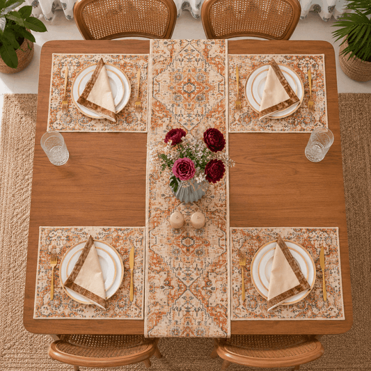 Dining Table Linen Set - Mustard Kilim