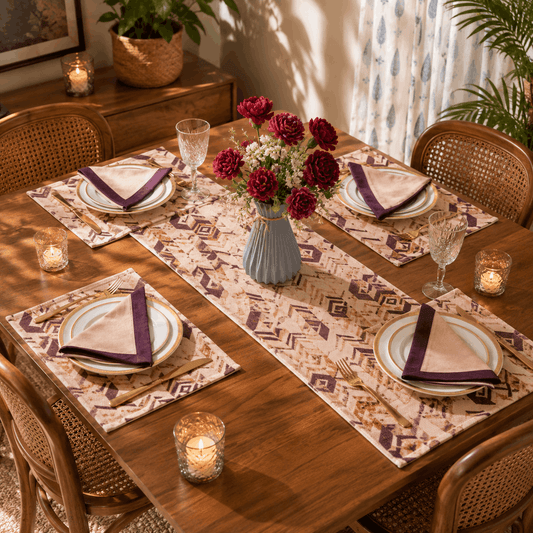 Dining Table Linen Set - Traditional Dhurrie