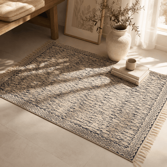 Hand Block Printed Dhurrie - Royal Pattern