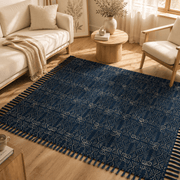 Hand Block Printed Dhurrie - Classic Kilim