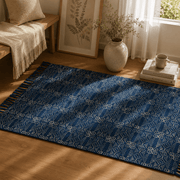 Hand Block Printed Dhurrie - Classic Kilim
