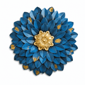 Blue Floral Metal Wall Art with LED