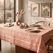 Premium Thick Textured Cotton Table Cover - White Heritage