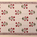 Hand Block Printed Dhurrie - Pink Blossom