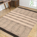 Hand Block Printed Dhurrie - Brown Vine