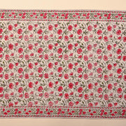 Hand Block Printed Dhurrie - Grey Geometric