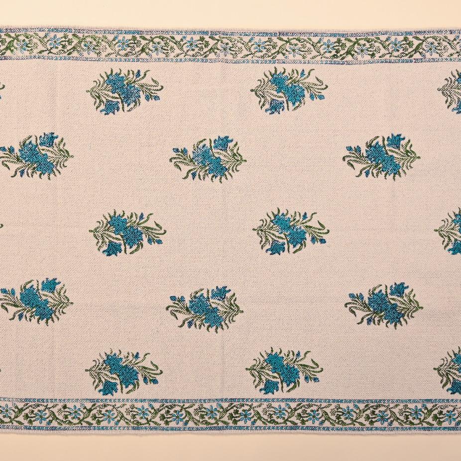 Hand Block Printed Dhurrie - Traditional Paisley