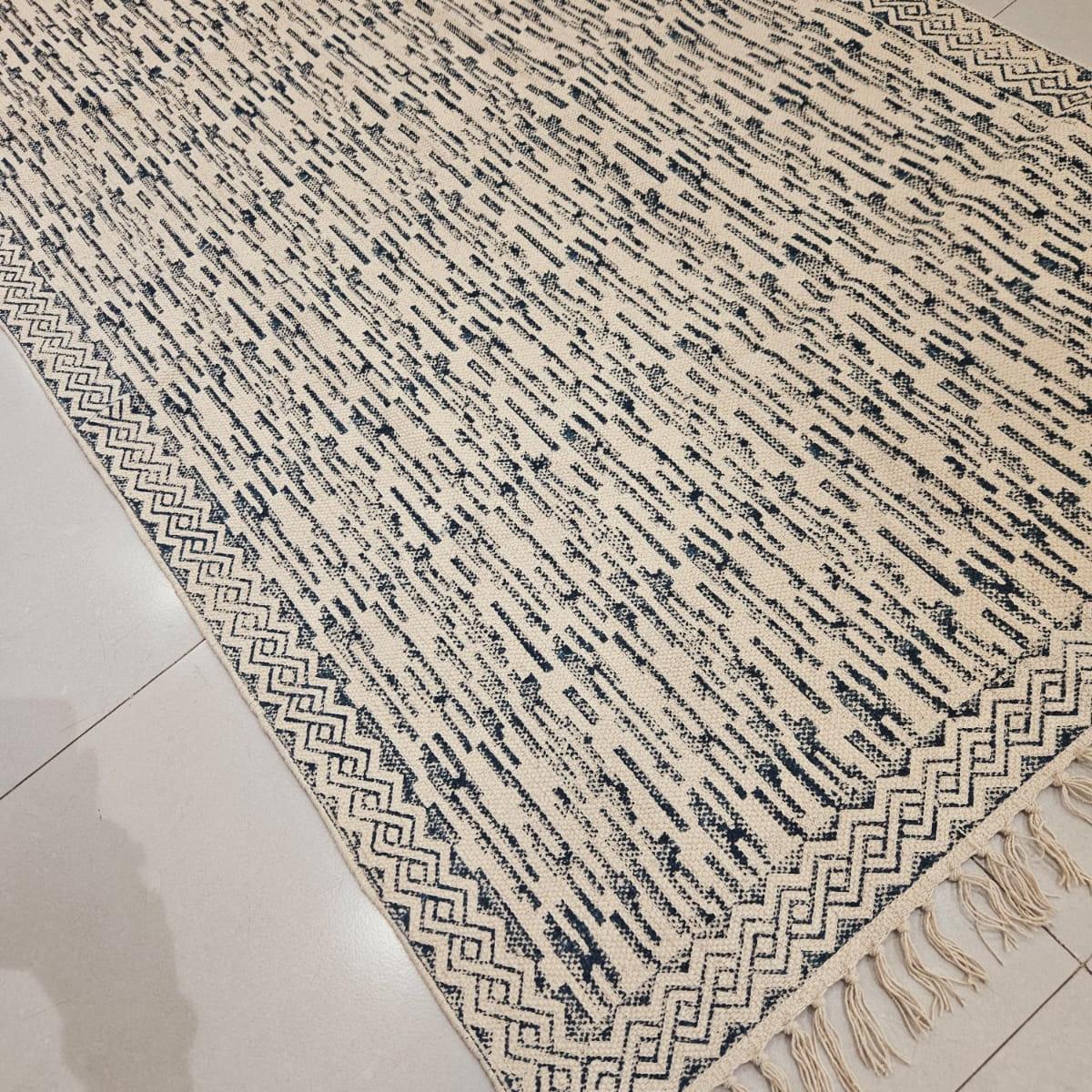 Hand Block Printed Dhurrie - Royal Pattern