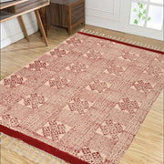 Hand Block Printed Dhurrie - Vintage Floral