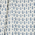 Hand Block Printed Slub Textured Curtains - White Blossom