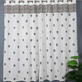 Hand Block Printed Slub Textured Curtains - White Garden