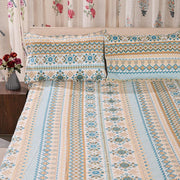 Premium Percale Cotton Fitted Bedsheet Set - Traditional Floral